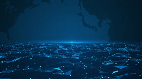 Dark Blue Digital Business Abstract Plexus Technology Background Stock Footage 339044883