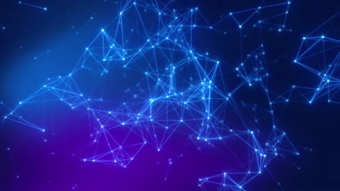 Dark blue digital cyber data background Stock Footage 233486939