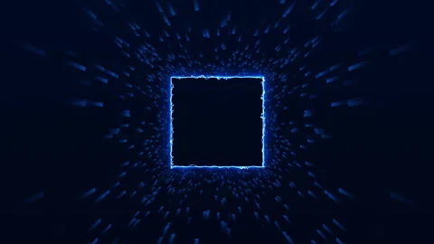 Dark blue digital cyberspace tunnel Video Animated Background Stock Footage 338322368