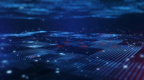 Dark blue digital data network connections concept, finance technology abstra Stock Illustration