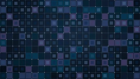 Dark blue digital grid pattern with dot nodes, geometric squares for modern Stock Footage 345375000