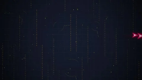 Dark Blue Digital Rain Matrix Code Falling Background with Particles Stock Footage 348420612