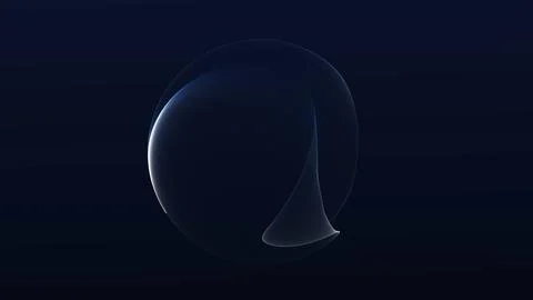 Dark blue digital sphere with subtle wireframe surface and soft white glow,.. 스톡 일러스트
