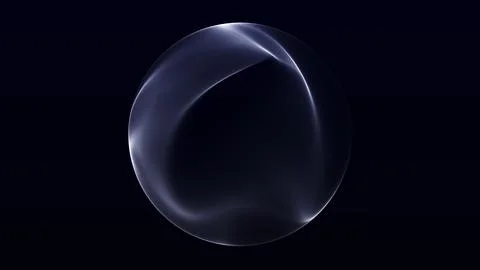 Dark blue digital sphere with subtle wireframe wave surface and soft futuri.. Stock Illustration