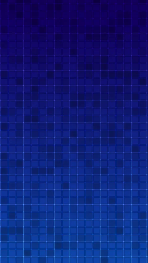 Dark blue digital tile matrix visual repeated square cells, luminous grid lines, Stock Footage 340557395