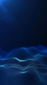 Dark blue digital wave surface with subtle light glow, abstract futuristic .. Stock Illustration