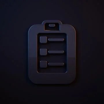Dark-blue To do list or planning icon isolated on black background. Minimal.. Stock Illustration