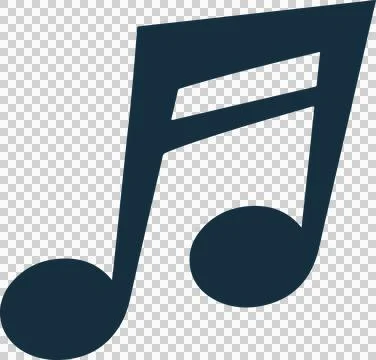 Dark blue double eighth note icon is floating in flat vector design, with Stock Illustration