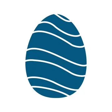 Dark blue easter egg with diagonal wave. Vector illustration Illustrazione stock