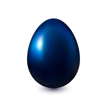 Dark blue Easter Egg on a white background with a light shadow Stock Illustration