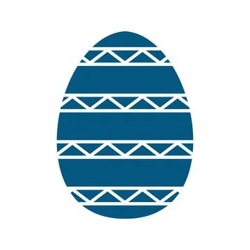 Dark blue Easter egg with zigzags and stripes. Vector illustration 스톡 일러스트