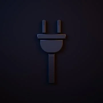 Dark-blue Electric plug icon isolated on black background. Concept of conne.. Stock Illustration