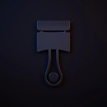Dark-blue Engine piston icon isolated on black background. Car engine pisto.. Stock Illustration