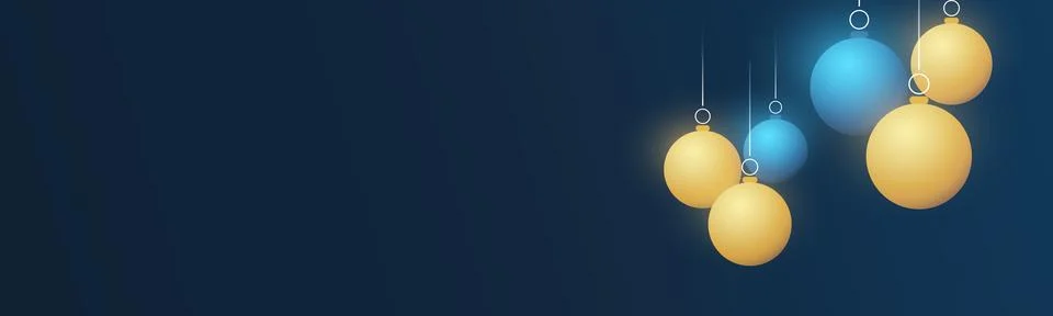 Dark Blue Extra Wide Scale Christmas Background Design, Web Template with G.. Stock Illustration