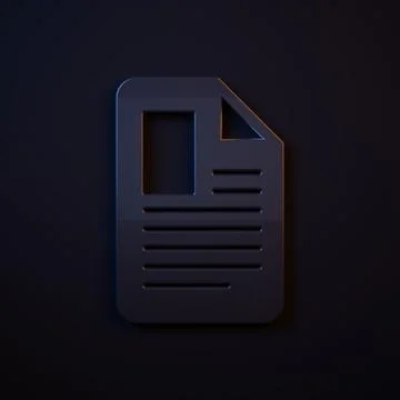 Dark-blue File document icon isolated on black background. Checklist icon. .. Stock Illustration