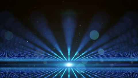 Dark blue flicker particles form. Backdrop of bokeh light ray effect. Stock Footage 86813161
