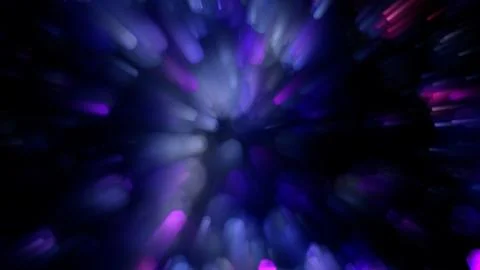 Dark blue flickering curved objects bokeh background - abstract 3D illustration Stock Illustration