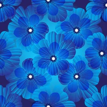 Dark blue floral seamless pattern Stock Illustration
