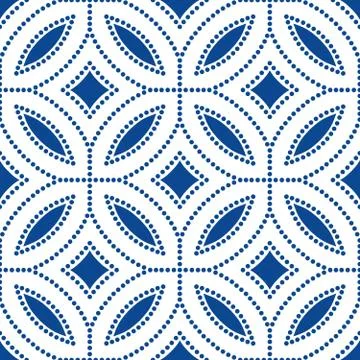 Dark Blue Flower Pattern Beads Background Stock Illustration