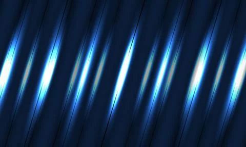 Dark blue geometric background with diagonal glowing light luminous lines Stock Illustration