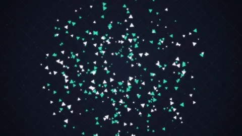 Dark Blue Geometric Grid Background with Subtle Particles Stock Footage 348231783