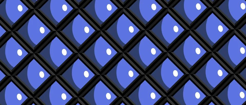 Dark blue geometric grid background. Modern dark squares pattern vector texture. Illustrazione stock