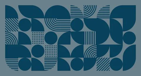 Dark Blue Geometric Pattern with Line Details Stock Illustration