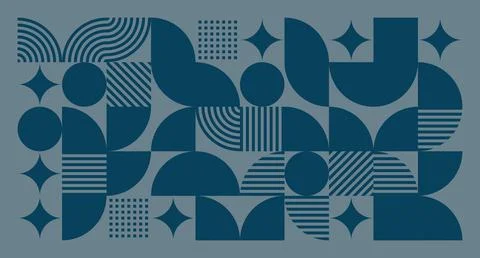 Dark Blue Geometric Pattern with Line Details Stock Illustration