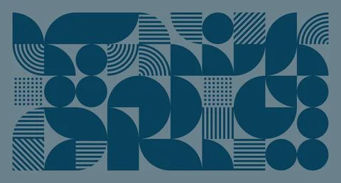 Dark Blue Geometric Pattern with Line Details Stock Illustration