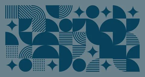 Dark Blue Geometric Pattern with Line Details Stock Illustration