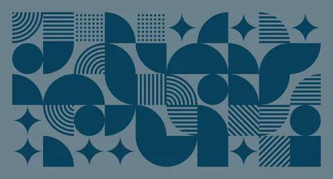 Dark Blue Geometric Pattern with Line Details 库存插图