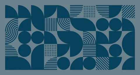 Dark Blue Geometric Pattern with Line Details Stock Illustration