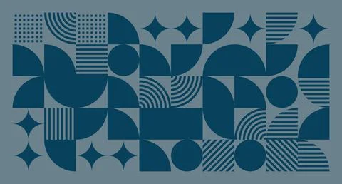 Dark Blue Geometric Pattern with Line Details Stock Illustration