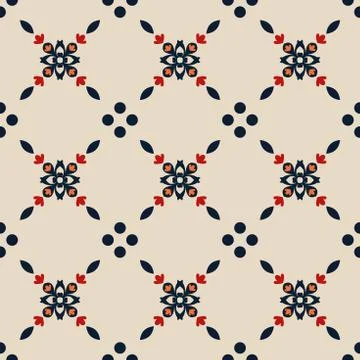 Dark blue geometrical flower pattern - fabric design collections Stock Illustration