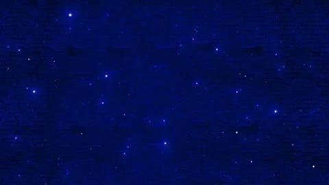 Dark blue glowing brick texture scattered stars, soft sparkles, and deep cinemat Stock Footage 340477922