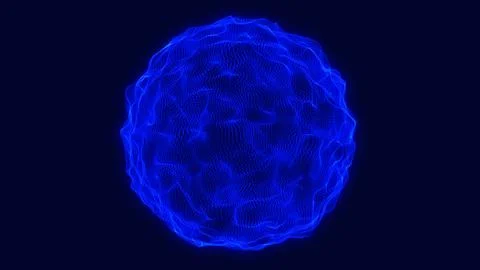 Dark blue glowing dots sphere background. Geometric modern technology conce.. Stock Illustration