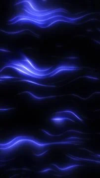 Dark Blue Glowing Energy Waves Abstract Plasma Fluid Background Stock Illustration
