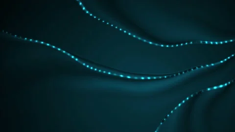 Dark blue glowing sparkling waves abstra... | Stock Video | Pond5