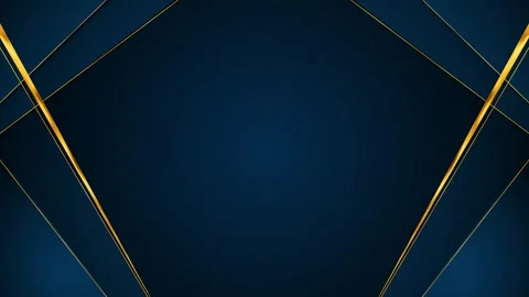 Dark blue gold line frame background sharp diagonal accents, clean space, premiu Stock Footage 340415179