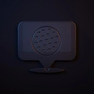 Dark-blue Golf label icon isolated on black background. Minimalism concept... Stock Illustration