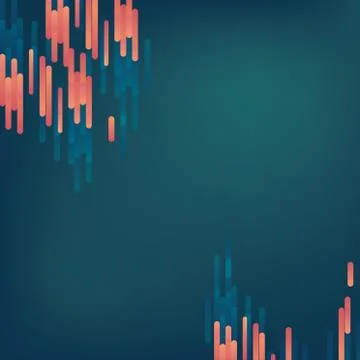 Dark blue gradient background with abstract orange and blue vertical pattern Stock Illustration
