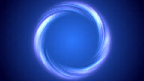 On a dark blue gradient background, a glowing ring of blue purple color rotates Stock Footage 252718647