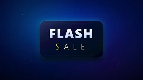 Dark blue gradient background with glowing black flash sale announcement di.. 動画素材 336365024