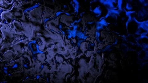 Dark blue gradient bio forms texture - abstract 3D illustration Stock Illustration