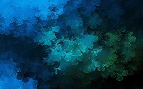 Dark Blue, Green vector abstract pattern with trees, branches. Stock Illustration