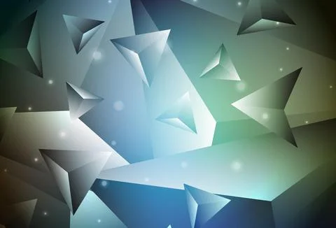 Dark Blue, Green vector abstract polygonal pattern. Stock Illustration