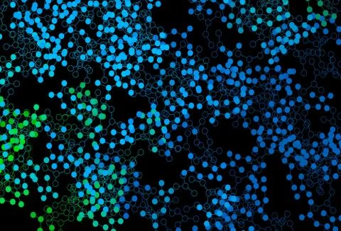 Dark Blue, Green vector backdrop with artificial intelligence data. 스톡 일러스트