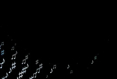 Dark Blue, Green vector backdrop with music notes. Illustrazione stock
