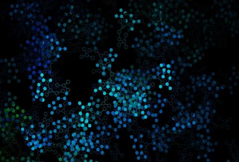 Dark Blue, Green vector backdrop with artificial intelligence data. Stock Illustration