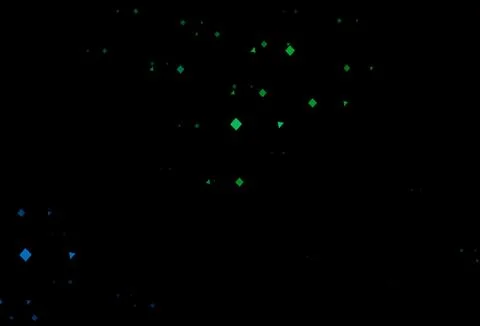 Dark blue, green vector backdrop with lines, circles, rhombus. Ilustración de archivo